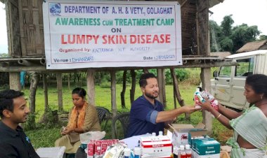 বোকাখাত মহকুমাৰ ধানবাৰীত লাম্পী চৰ্ম ৰোগৰ বিনা মুলীয়া পশু চিকিৎসা শিৱিৰ আৰু সজাগতা  :
