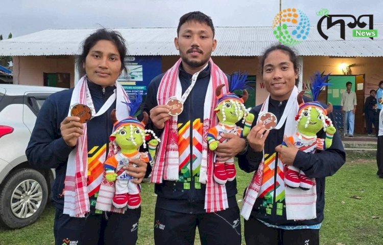 খেল' ইণ্ডিয়া জনজাতীয় ক্ৰীড়াৰ মল্লযুঁজ প্ৰতিযোগিতাত বোকাখাতৰ খেলুৱৈৰ পদক লাভ :