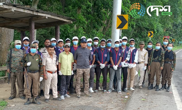 Garbage Clean-up Drive at Panbari Animal Corridor in Kaziranga by NSS Volunteers of JDSG College, Bokakhat