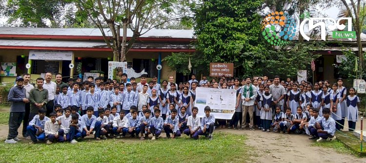 Awareness program on the conservation of Bengal Florican at Japoripathar High School in Bokakhat Co-district.
